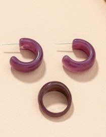 Fashion Suit Circle Acrylic Earrings Ring Set