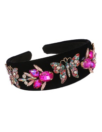 Fashion Color Fabric Alloy Diamond-studded Butterfly Headband