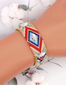 Fashion Eye Geometric Diamond Beaded Rice Bead Braided Bracelet