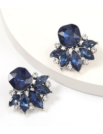 Fashion Blue Alloy Diamond Geometric Alloy Earrings
