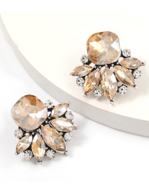 Fashion Gold Color Alloy Diamond Geometric Alloy Earrings