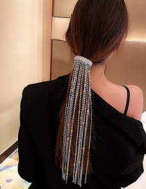 Fashion Long Tassel Hairpin Long Alloy Hairpin With Diamond Tassels