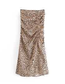 Fashion Photo Color Leopard Print Irregular Drawstring Split Skirt