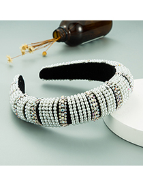 Fashion White Handmade Pearl Claw Chain Rhinestone Headband