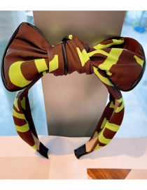 Fashion Coffee Color Polka Dot Big Bow Letter Print Headband