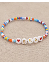 Fashion Sea Rainbow Love Letter Beads Bracelet