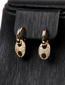 Fashion Earring Pig Nose Thick Chain And Micro Diamond Earrings