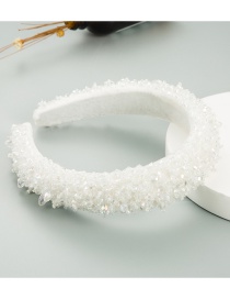 Fashion White Full Crystal Beaded Headband