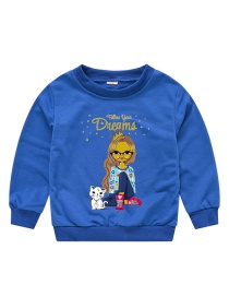 Fashion Royal Blue 9 Childrens Cartoon Pullover Sweater 1-7 Years Old
