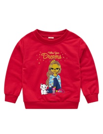 Fashion Red 9 Childrens Cartoon Pullover Sweater 1-7 Years Old