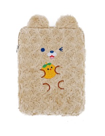 Fashion Brown Bear 12-inch Ipad Bunny Plush Flat Storage Bag