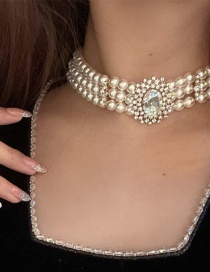 Collar De Perlas De Diamantes De Cristal