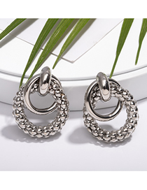 Fashion Multi-round Platinum Circle Three-dimensional Multi-round Earrings