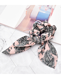 Fashion Cashew Flower Korean Pink Cashew Flower Fabric Silk Scarf Ribbon Hair Tie