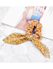 Fashion Floral Yellow Cashew Flower Fabric Silk Scarf Ribbon Hair Tie