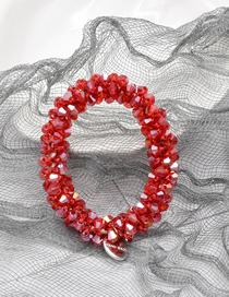 Fashion Symphony Red Crystal Braided Pearl Hair Tie
