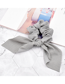 Fashion Striped Gray Polka Dot Streamer Fabric Striped Large Intestine Hair Tie