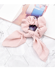Fashion Striped Pink Polka Dot Streamer Fabric Striped Large Intestine Hair Tie