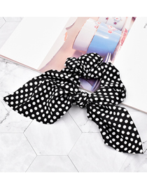 Fashion Polka Dot Black Polka Dot Streamer Fabric Striped Large Intestine Hair Tie