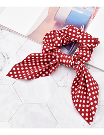 Fashion Polka Dot Red Polka Dot Streamer Fabric Striped Large Intestine Hair Tie