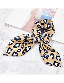 Fashion Leopard Khaki Fabric Leopard Print Streamer Snakeskin Print Large Intestine Hair Tie