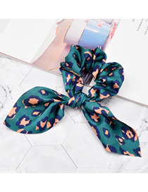 Fashion Leopard Green Fabric Leopard Print Streamer Snakeskin Print Large Intestine Hair Tie
