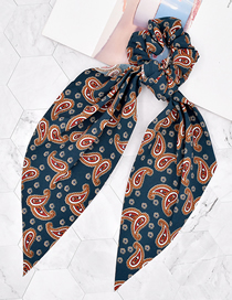 Fashion Armygreen Cashew Flower Ribbon Fabric Silk Scarf Large Intestine Hair Tie