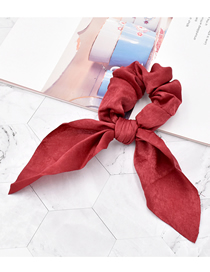 Fashion Red Pure Color Silk Scarf Fabric Knotted Hair Tie
