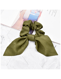 Fashion Green Pure Color Silk Scarf Fabric Knotted Hair Tie