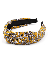 Fashion Yellow Cashew Flower Pattern Fabric Knotted Headband