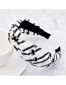 Fashion White Star Fabric Knotted Striped Headband