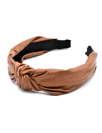 Fashion Brown Genuine Leather Knotted Soft Leather Headband