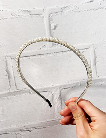 Fashion Silver Color-winding Twist Woven Beaded Crystal Pearl Headband