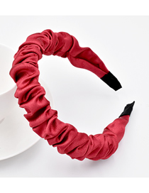 Fashion Red Silky Satin Bubble Pleated Headband