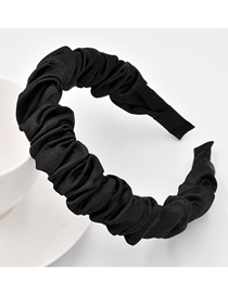 Fashion Black Silky Satin Bubble Pleated Headband