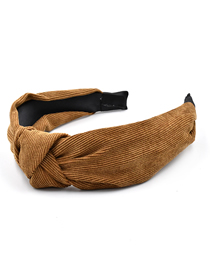 Fashion Brown Fabric Suede Solid Color Cross-knotted Headband
