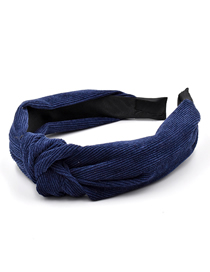 Fashion Navy Fabric Suede Solid Color Cross-knotted Headband