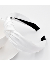 Fashion White Silky Satin Solid Color Fabric Knotted Headband