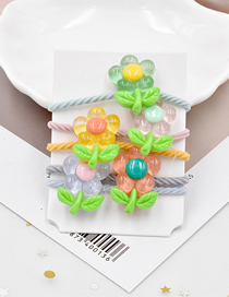 Fashion 13# Childrens Candy Color Bunny Dinosaur Daisy Rubber Hair Ring