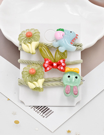 Fashion 19# Childrens Candy Color Bunny Dinosaur Daisy Rubber Hair Ring