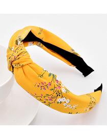 Fashion Yellow Small Plum Blossom Fabric Knotted Flower Headband
