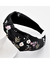 Fashion Black Small Plum Blossom Fabric Knotted Flower Headband