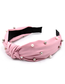 Fashion Pink Pearl Knotted Fabric Headband