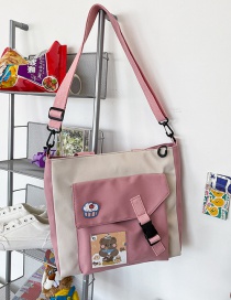 Fashion Pink Without Pendant Bear Cartoon Color Matching Shoulder Bag
