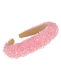 Fashion Pink Sponge Resin Beads Headband
