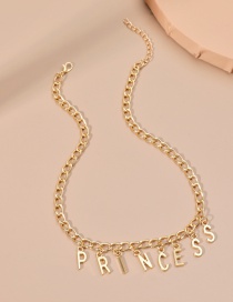 Fashion Gold Color Princess Alloy English Word Letter Necklace