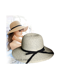 Sombrero De Paja Protector Solar Con Lazo Plegable