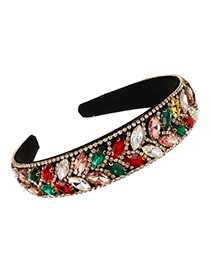 Fashion Color Alloy Resin Headband With Diamonds