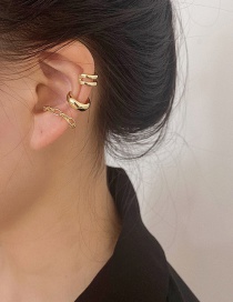 Fashion Gold Color Ear Clip Three-piece Non-pierced Ear Bone Clip