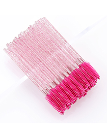 Fashion Rose Red Disposable Eyelash Brush Crystal 50pcs